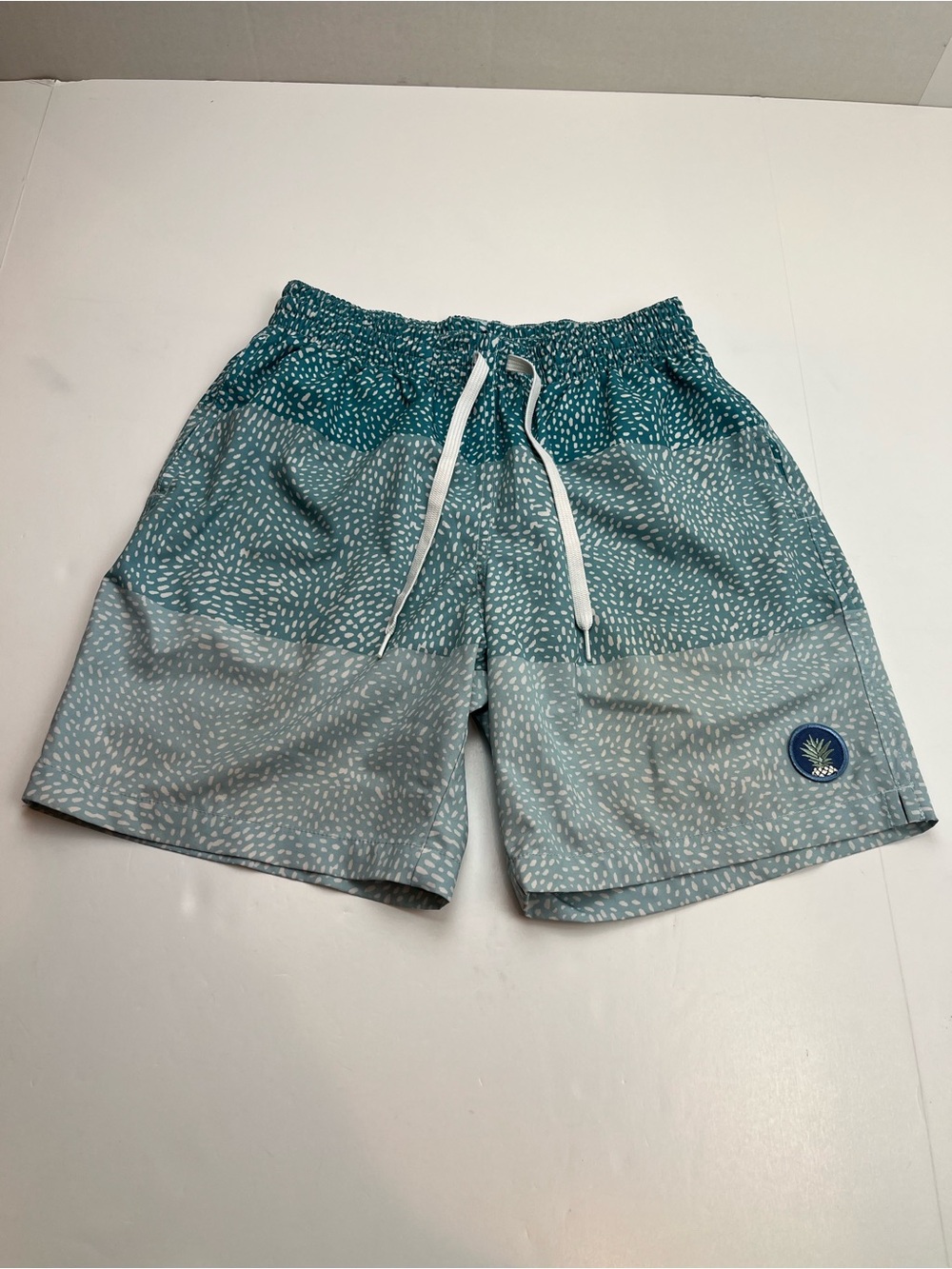 Chubbies Men's Teal Patterned Swim Shorts Small‎ 7’ Inseam Summer Lined *FLAW